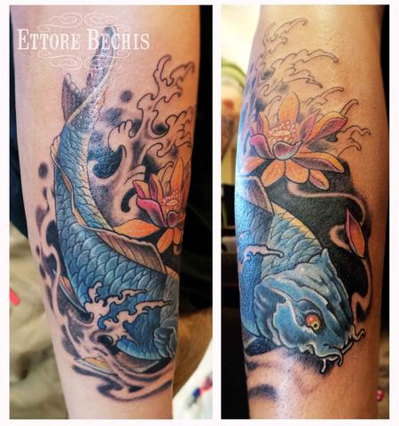 Tattoos - Koi Fish Blue - 114972